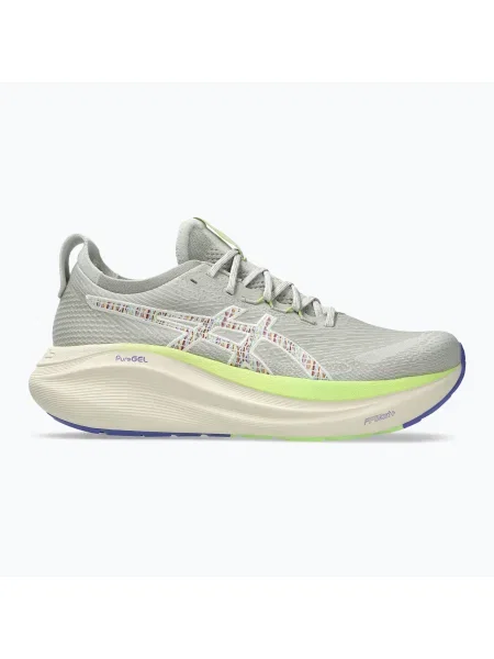 Férfi futócipő ASICS Gel-Nimbus 27 nature bathing/lime green. Méret: EU szürke