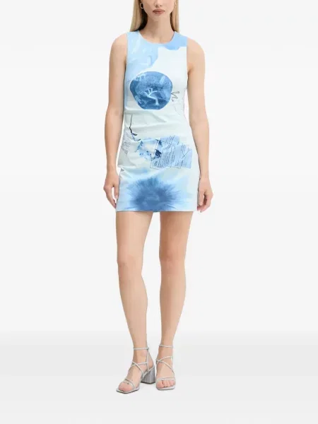Rochie mini Desigual fără mâneci albastru