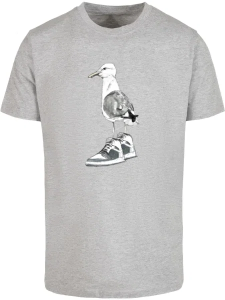 Mister Tee Tricou gri / negru alb