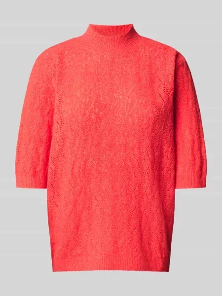 Sweter z dzianiny z rękawem o dł. model ‘Miffa’ B.young czerwony