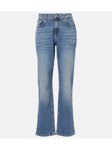 Ravne kavbojke Ag Jeans z visokim pasom modra