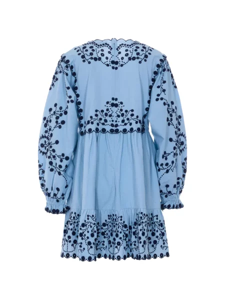 Rochie maxi Sea cu broderie lungă de costum albastru