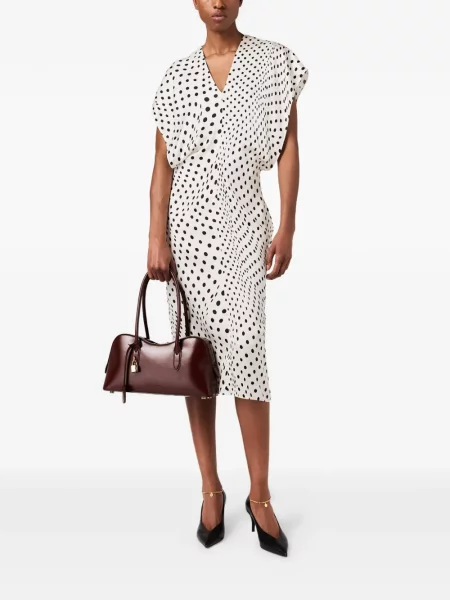 Rochie Stella Mccartney cu buline cu decolteu în V alb