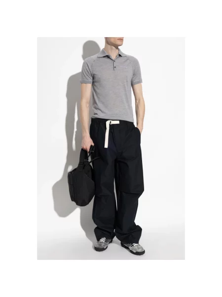 Koszulka polo Dsquared2 wełniana z logo szara