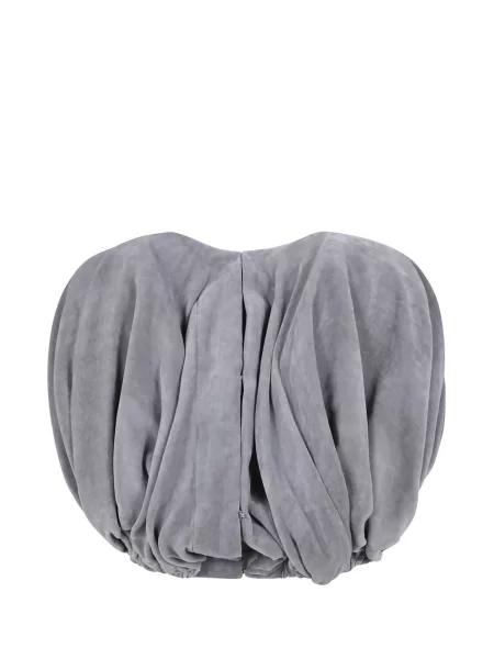Geacă Rick Owens de catifea drapată gri