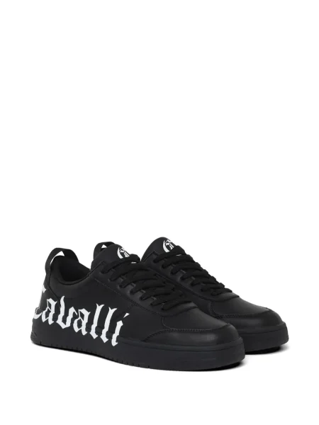 Sneakerși Just Cavalli cu autograf negru
