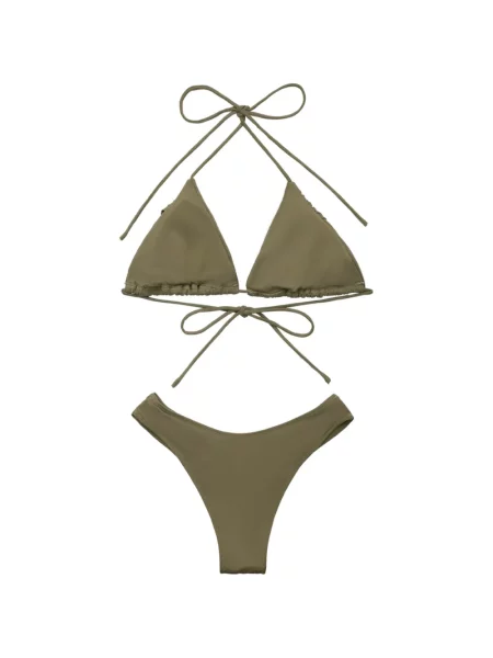 Bikini Elegancia cu gât halter verde