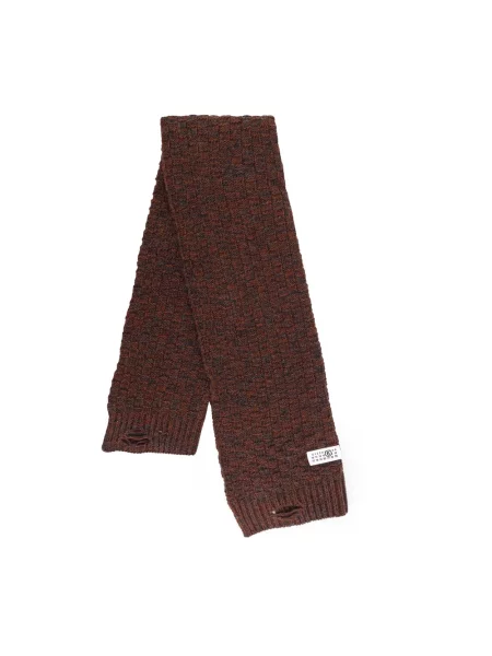 Maison Margiela szalik z wełną wzorzysty brązowy