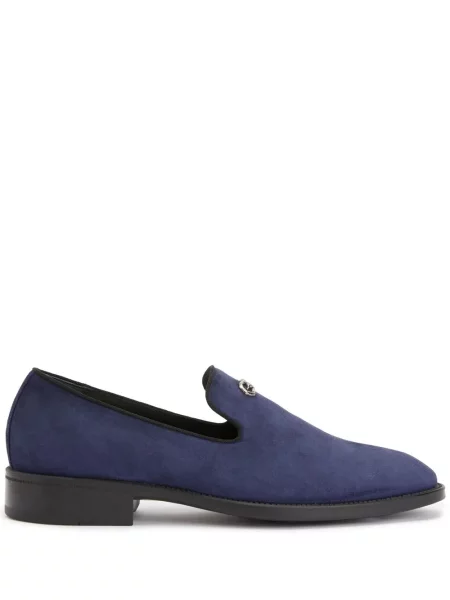 Pantofi loafer Giuseppe Zanotti din piele de căprioară albastru