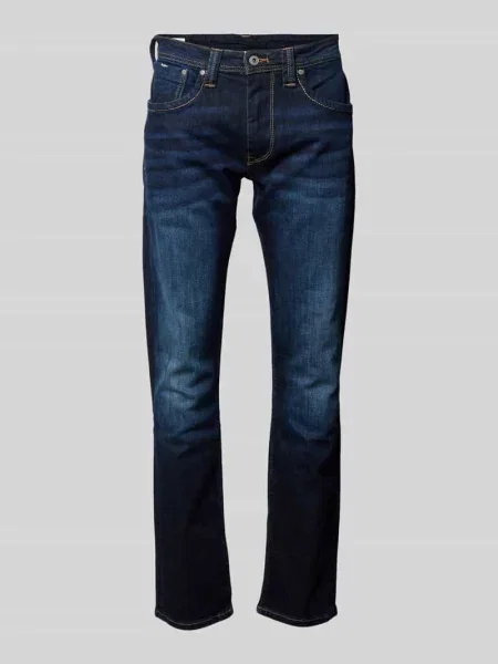 Jeansy o kroju regular fit z mieszanki bawełny model ‘CASH’ Pepe Jeans niebieskie