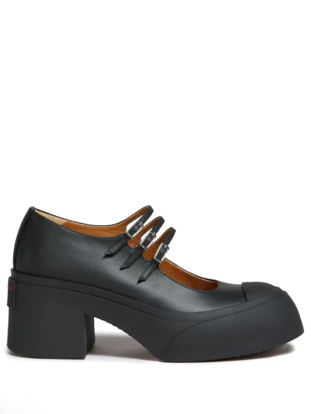 Pantofi cu toc Marni din piele cu cataramă negru