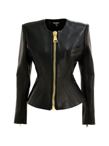 Geanta de piele Balmain negru