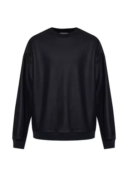 Lung pulover Jil Sander cu decolteu rotund negru