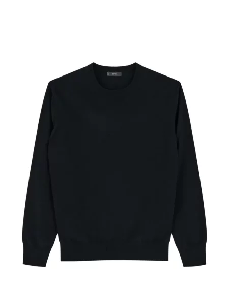 Pulover Boggi Milano de lână cu decolteu rotund negru