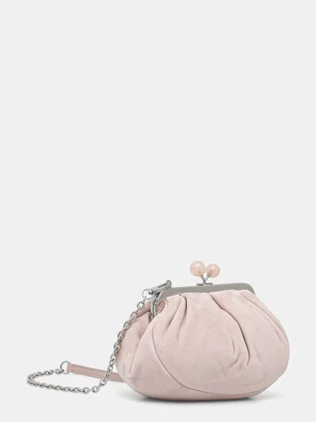 Weekend Max Mara torebka zamszowa AVALOIS różowa