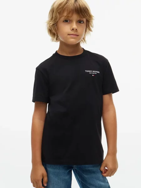 Tommy Hilfiger basic majica kratkih rukava za djecu od pamuka crna