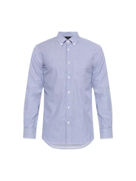 Koszula Emporio Armani w paski z paskiem niebieska