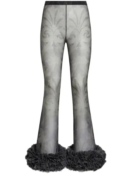 Pantaloni Etro de mătase evazate negru