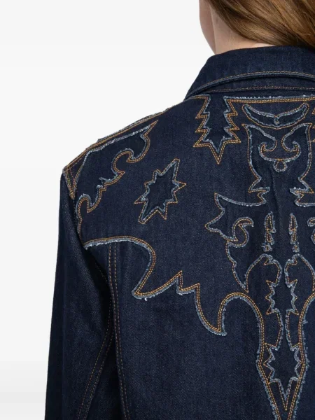 Geacă de blugi Zadig&voltaire cu broderie albastru