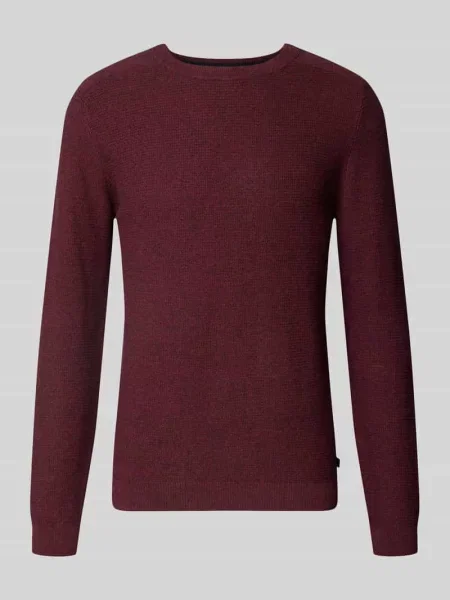 Sweter z fakturą o drobno tkanym wyglądzie Tom Tailor czerwony