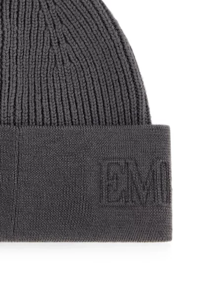 Πλεκτός σκούφος Emporio Armani γκρι