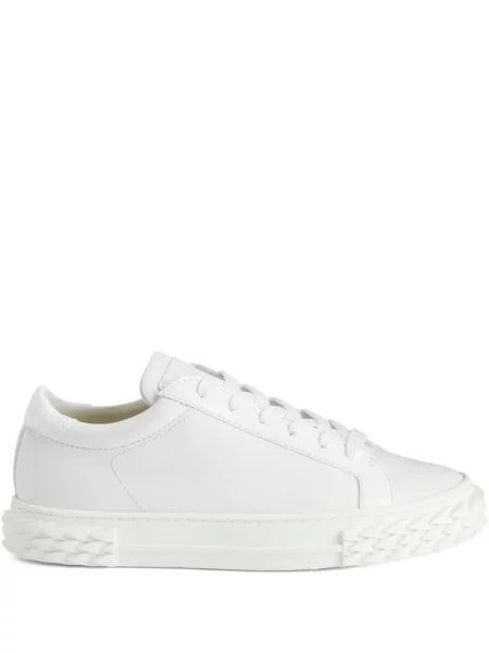 Sneakerși Giuseppe Zanotti cu șireturi din dantelă alb