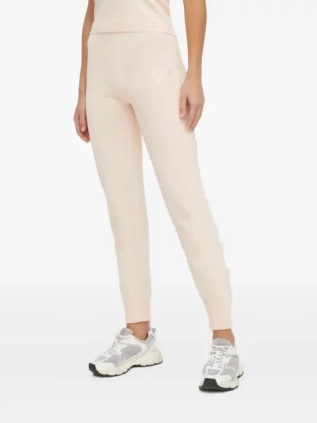 Pantaloni Armani Exchange cu broderie roz