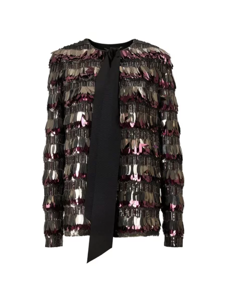 Geacă Carolina Herrera cu broderie negru