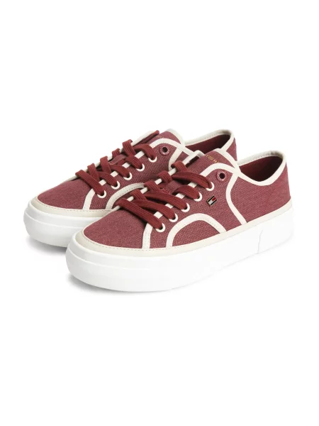 Sneakerși Tommy Hilfiger cu platformă alb