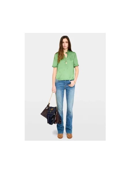 Satynowa koszula Zadig & Voltaire zielona