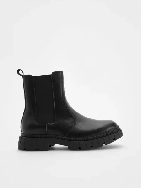 Кожаные ботинки Reserved черные