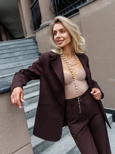 Пиджак Jadone Fashion коричневый