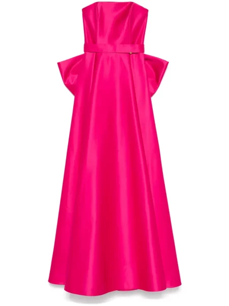 Rochie maxi Nissa cu funde de costum roz
