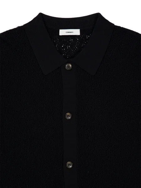 Gulerat cardigan Commas negru