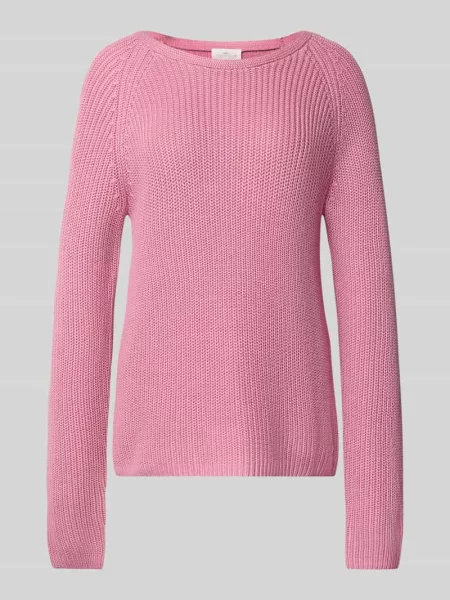 Sweter z dzianiny z prążkowanymi wykończeniami