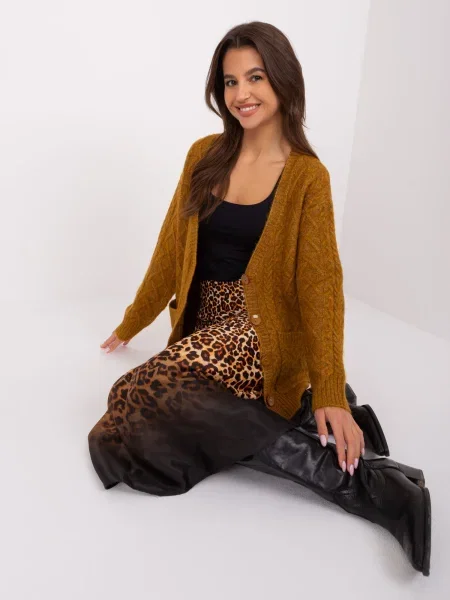 Pulover Fashionhunters tricotate galben