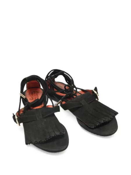 Сандали Santoni с ресни с връзки с дантела черно