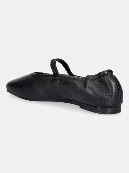 Tommy Hilfiger baleriny skórzane SOFT LEATHER ELLASTIC BALLERINA czarne