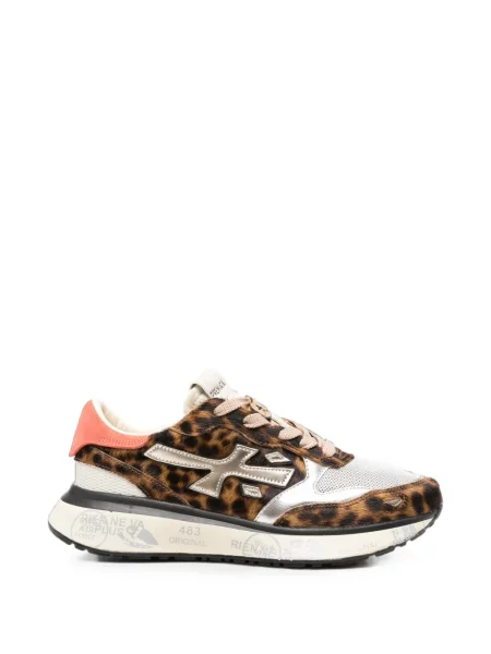 Sneakerși Premiata cu imagine cu model leopard maro