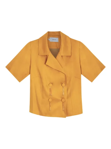 Krótka koszula Isolda dwurzędowa żółta