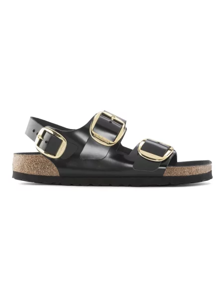 Sneakers Birkenstock Milano Big Buckle Natural Leather Patent High-Shine Black EUR 37 czarne