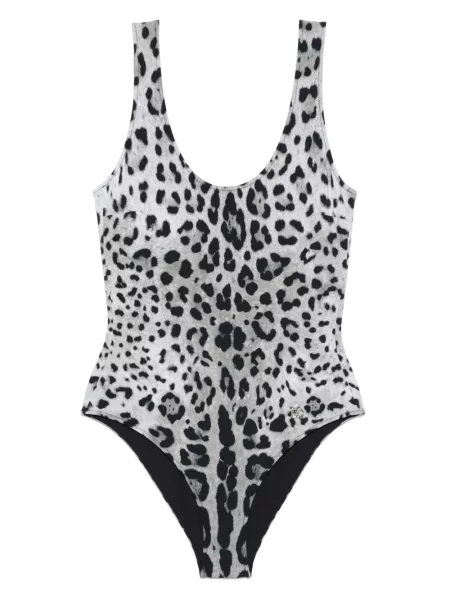 Costum de baie Dolce & Gabbana cu imagine cu model leopard gri