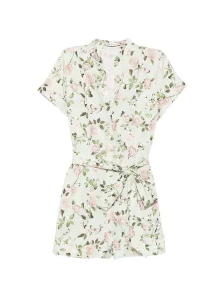 Květinový overal Alice + Olivia s potiskem zelený