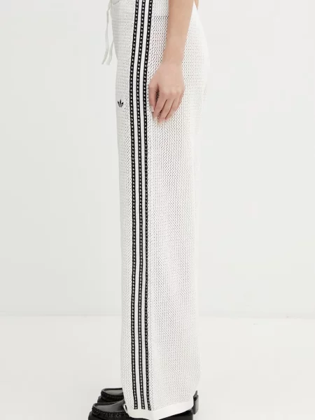 Spodnie adidas Knitted Crochet Firebird Track Pants Off White L białe