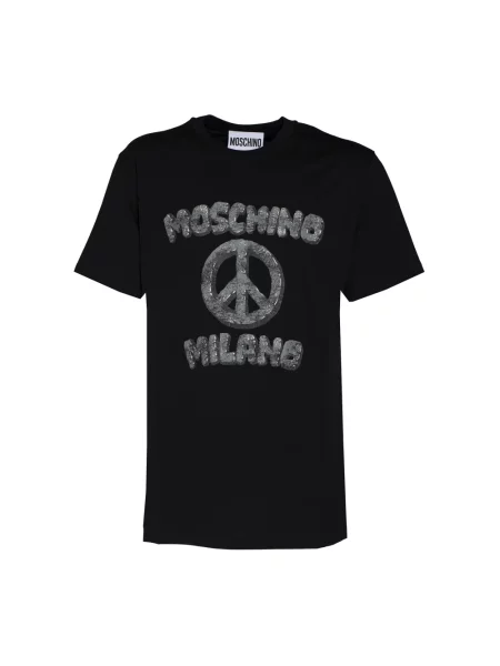 Koszulka Moschino z kamieniami czarna