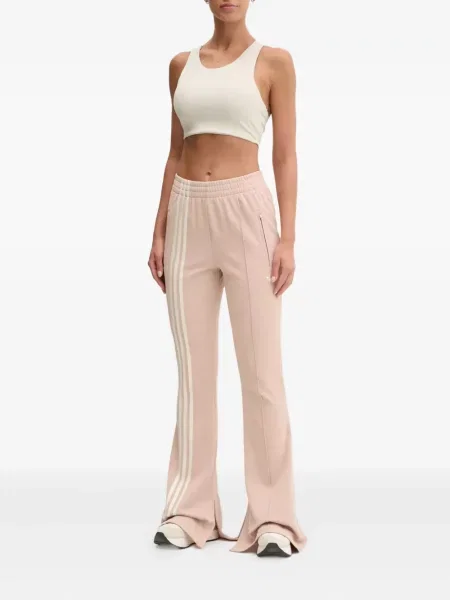 Pantaloni palazzo Adidas cu dungi plisat cu imagine albastru