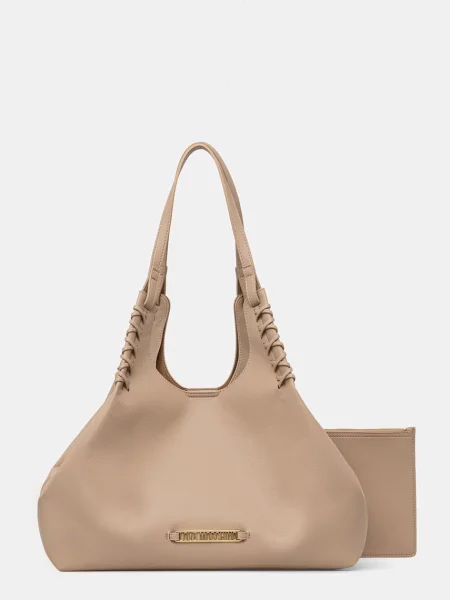 Love Moschino torebka shopper beżowa