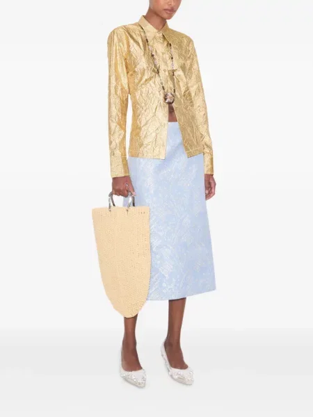 Virágos jacquard szoknya Tory Burch kék
