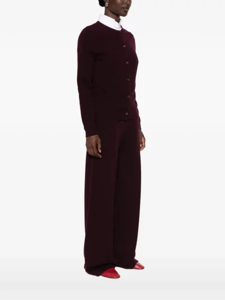 Cardigan Bompard cu decolteu rotund violet
