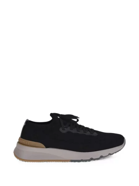 Sneakerși Brunello Cucinelli tricotate negru